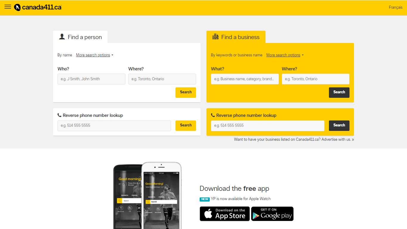 Canada411.ca - Free People Search, Reverse Phone Lookup, Business ...